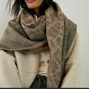 Anthropologie Animal Print Oversized Scarf